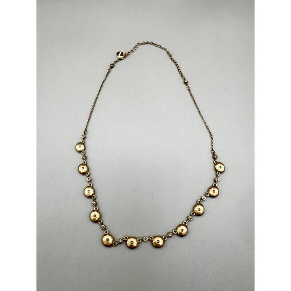 Vintage Liz Claiborne LC Brushed Gold Tone Dainty Necklace - Picture 3 of 11